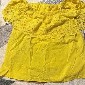 Michael Kors Yellow Eyelet Blouse